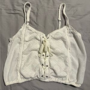 White cropped camisole tank top